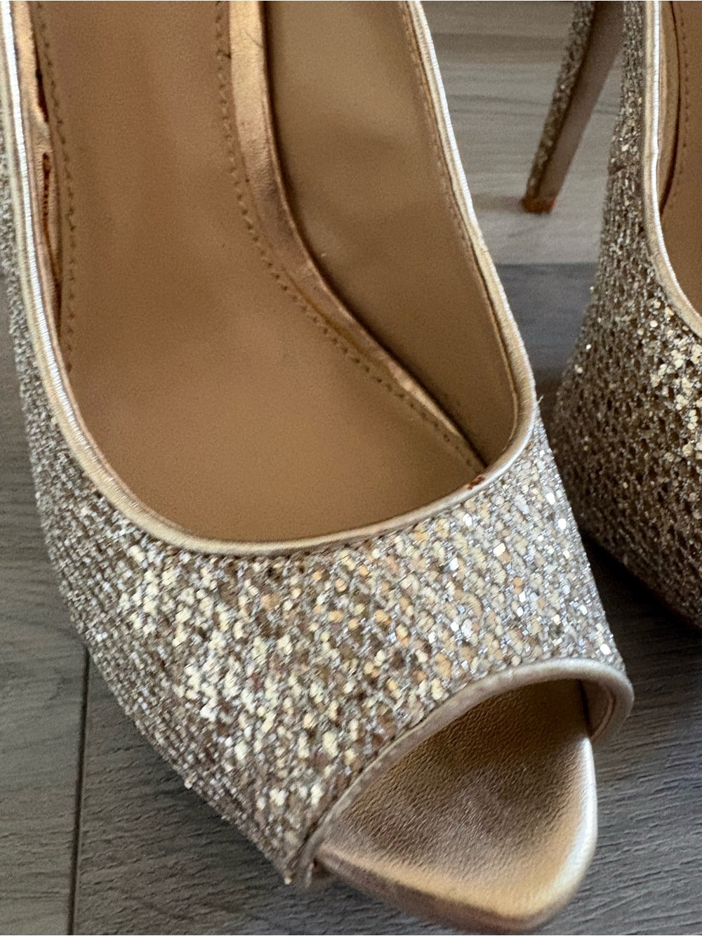 ALDO SLINGBACK GLITTER HEELS - Picture 4 of 8